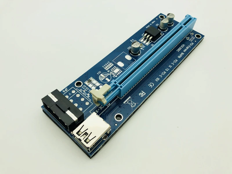 PCIE Riser Express 1X 4x 8x 16x удлинитель PCI Райзер адаптер карты SATA к 4pin IDE Molex блок питания для