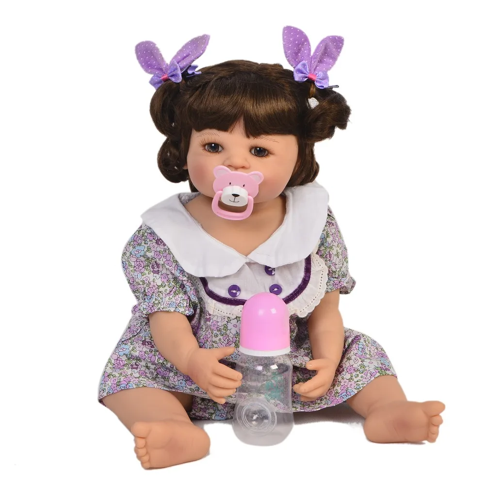 Модная Кукла живой Bebe Reborn toys 55 см Силиконовая виниловая девочка с 1 шт. мини