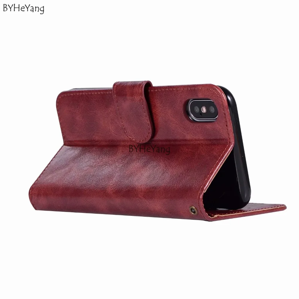 BYHeYang Business Wallet Phone Bag Cases Mobile Cover PU Leather For iPhone XS max Flip Stand Hight Quality | Мобильные телефоны и