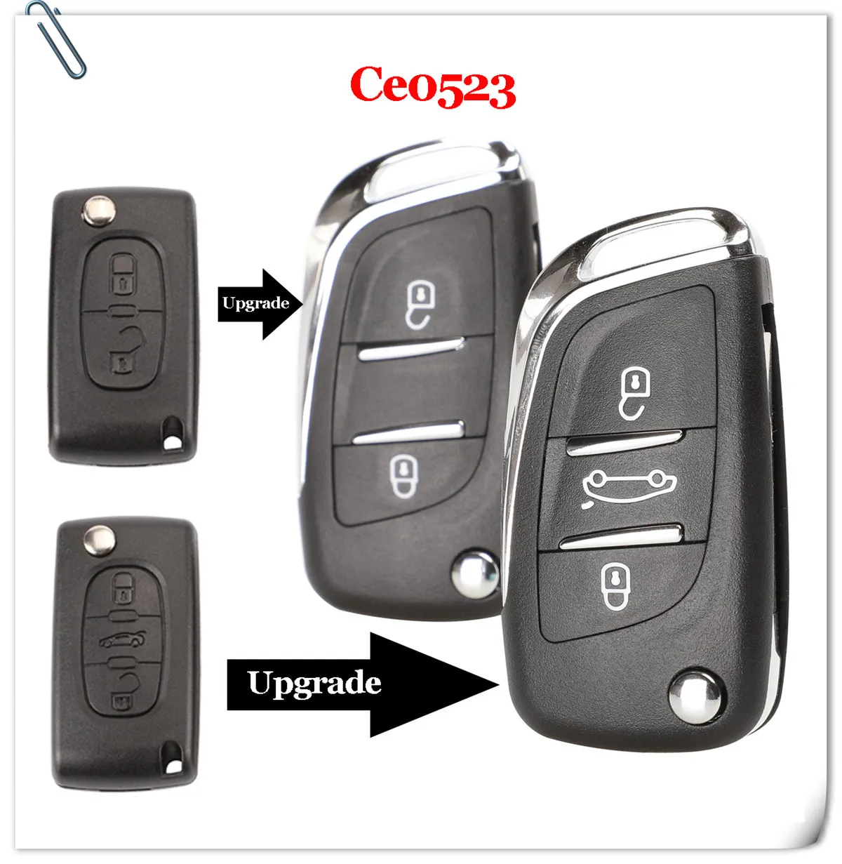 Jingyuqin CE0523 модифицированный откидной Складной Корпус ключа для Peugeot 306 407 807 Partner Remote VA2/HU83 Blade entrip Fob чехол 2/3 кнопка
