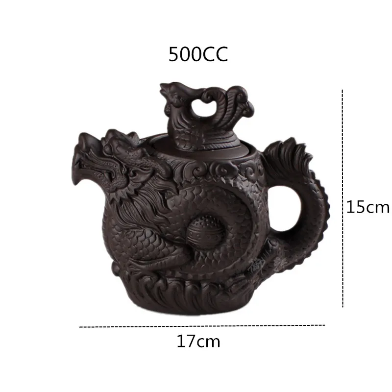 500 мл дракон феникс Чай горшок Фиолетовый Глиняный Чайник Китайский кунг-фу Drinkware