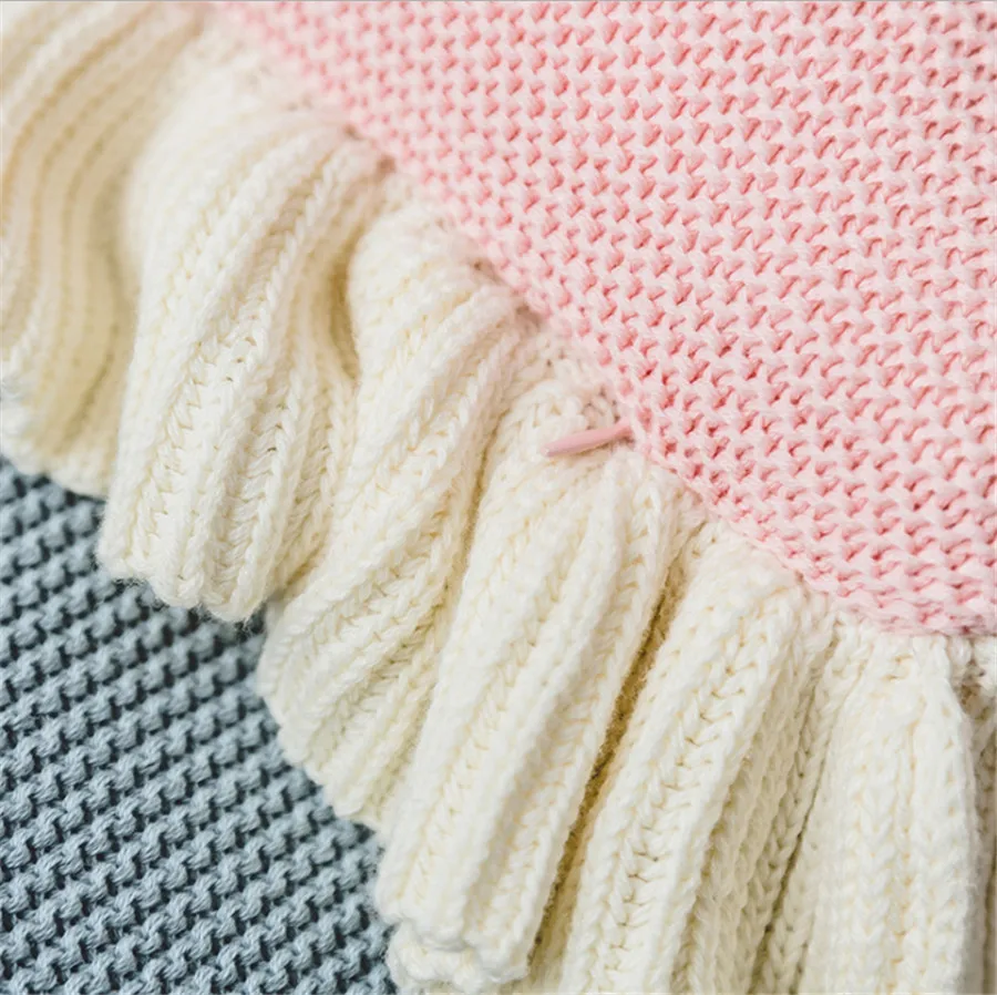 

Removable Ruffled Cushion Cover Knitted Pillow Cover 100% Cotton Nordic style Decorative Pillows case 45X45cm throw pillows case