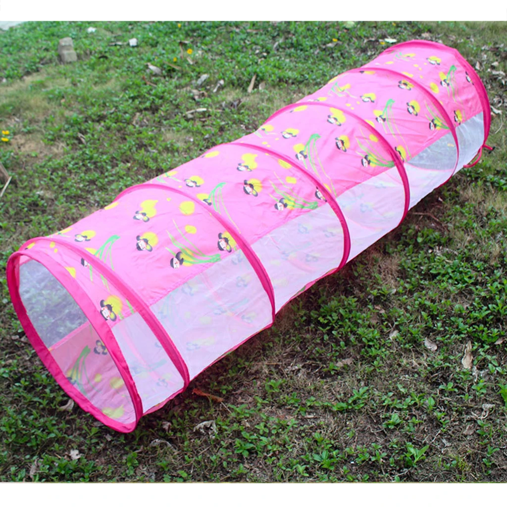 

Glowworm Play Tunnel Toy Play Tent Playhouse Kids Tent Castle Children Pop-up Hut Ball Pit 1.5M/ 59 inch Length Tube Pink