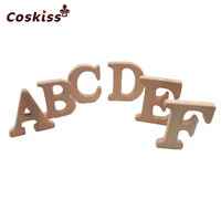 26pcs beech wooden teether english alphabet diy nursing accessories teether beads baby preschool education letter shape toy