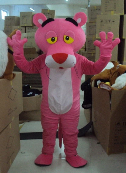 2017 высокое качество розовый ростовой костюм Пантеры пантера талисман бесплатная