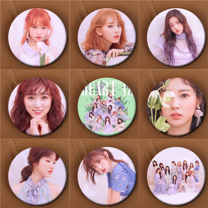 Youpop KPOP IZONE Броши 2-й Мини альбом HEARTIZ официальное фото из* одно сердце* из булавка значок для одежды шляпы рюкзак корсажи