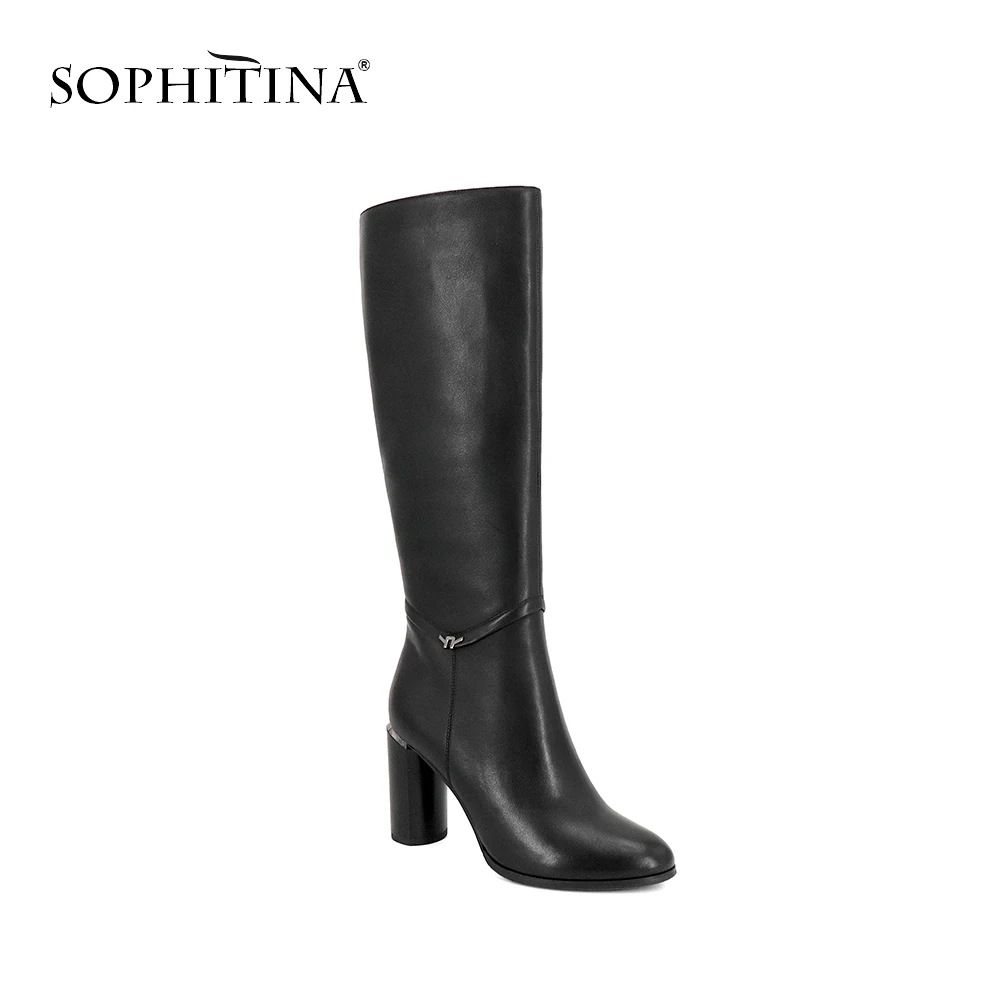 SOPHITINA/Сапоги женские до колена. Высокие сапоги из натуральной телячьей кожи