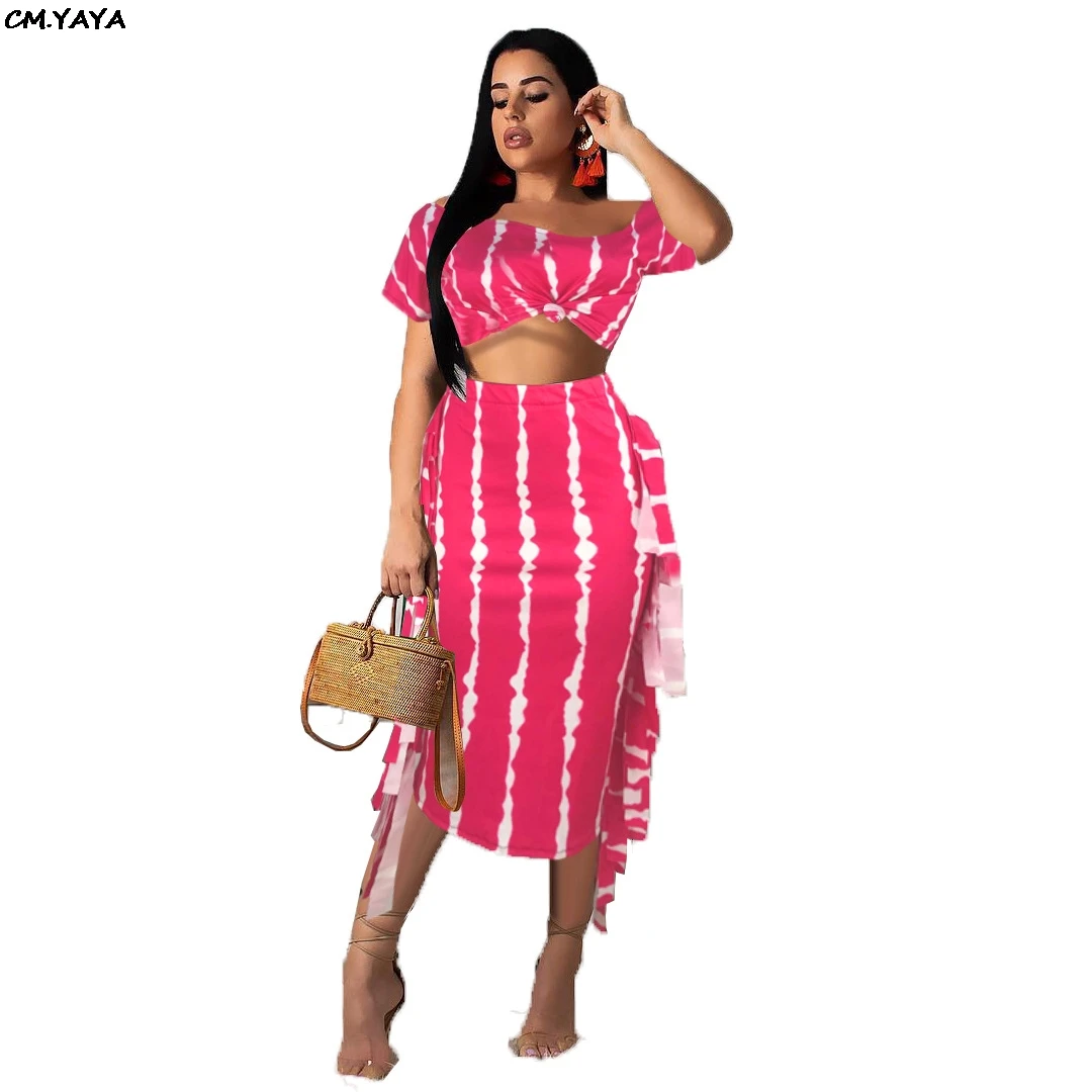 Женский комплект из 2 предметов футболка с открытыми плечами и коротким рукавом