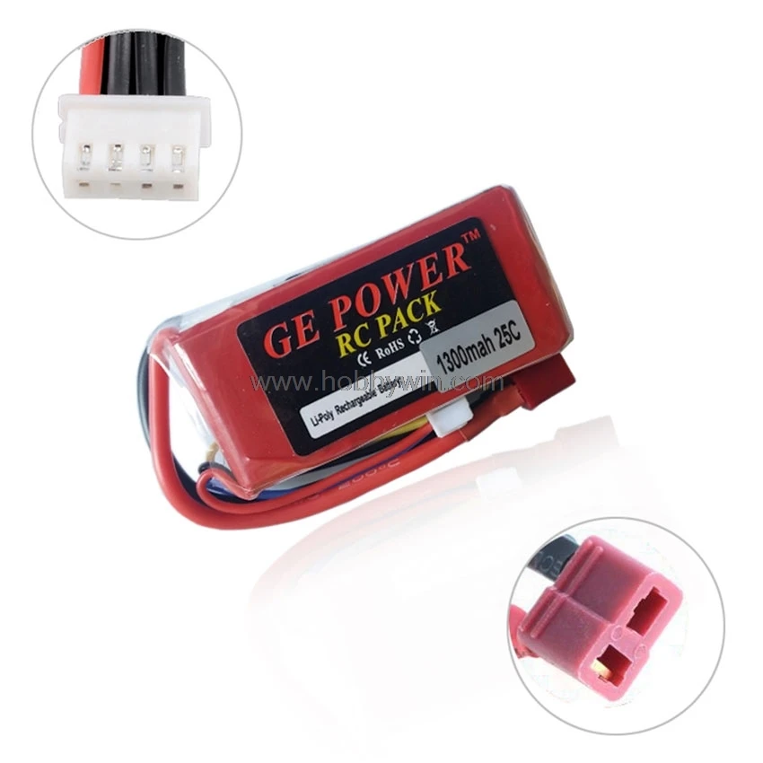 

11.1V 3S 1300mAh 25C LiPO battery T-plug for RC Model Airplane Helicopter FPV Drone Lipolymer power pack