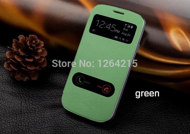 Чехол для Samsung Galaxy S3 SIII i9300 i9308 Роскошный кожаный чехол с двойным окошком модные