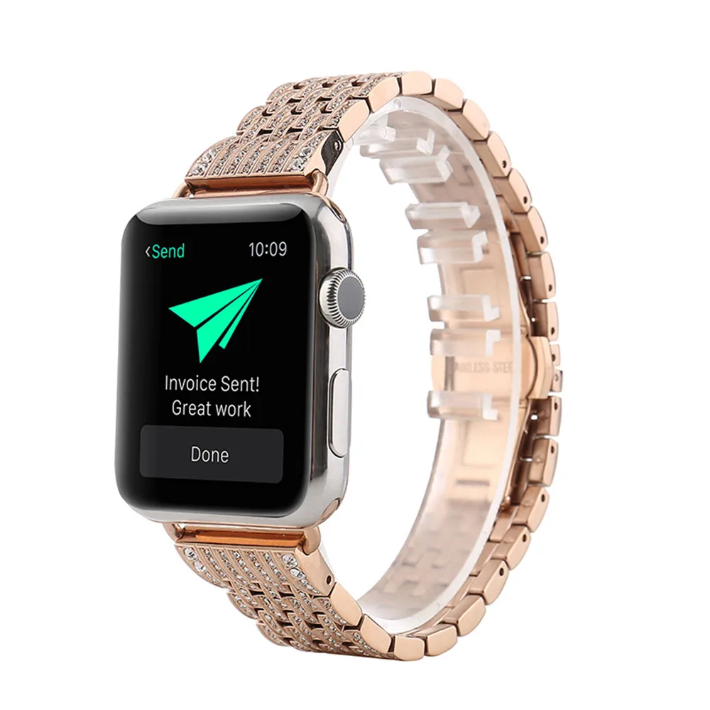 Браслет для Apple Watch 42 мм 38 40 44 ремешок часов браслет со стразами iwatch серии