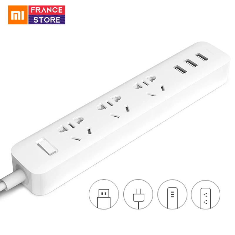 Оригинальная лента питания Xiaomi быстрая Портативная зарядка с 3 умными usb