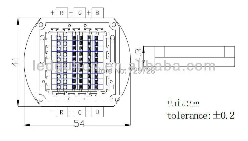 Заводская 45mil Epi led s chip make 60W RGB COB LED с рамкой типа Z1C