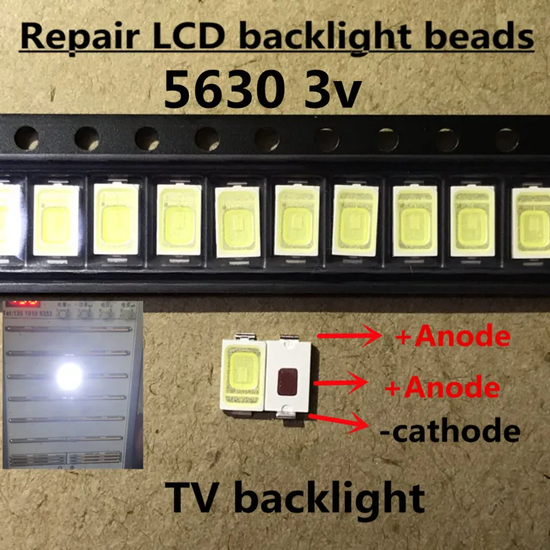 50 шт./5630 3 в 0 5 Вт 5730 led холодный белый LED подсветка ЖК-экран для применение 2D TV |