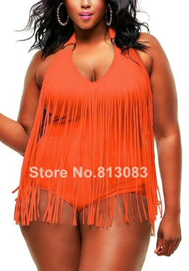 Плюс размер купальник с кистями сексуальный v образный вырез женский мягкими