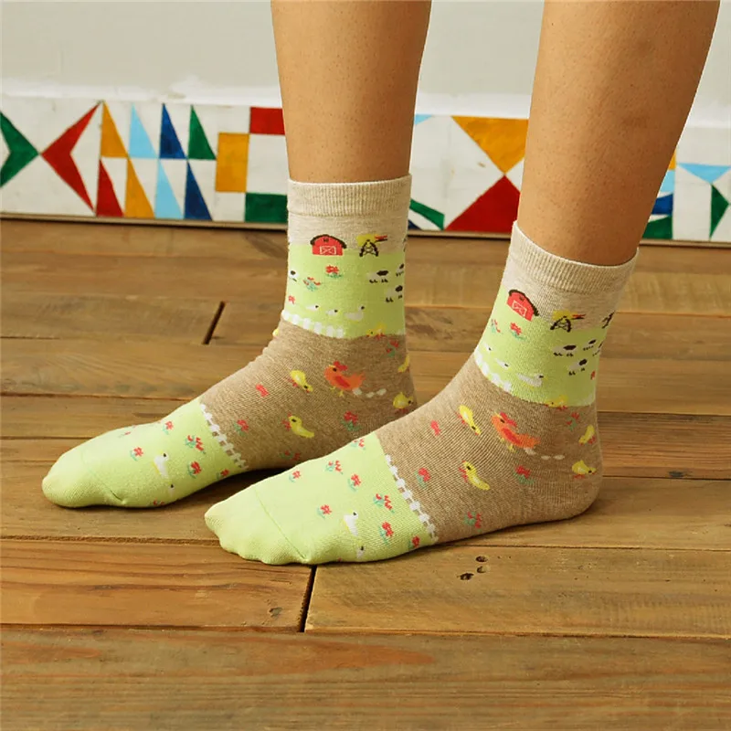 Женские хлопковые носки с рисунками Caramella 2 пара/лот|cotton socks for woman|socks womenfashion women |