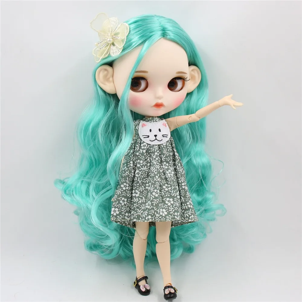 Ледяная фабрика blyth кукла 1/6 bjd белая кожа соединение тела Мятные волосы, новое матовое лицо резные губы с бровью индивидуальные лица 30 см