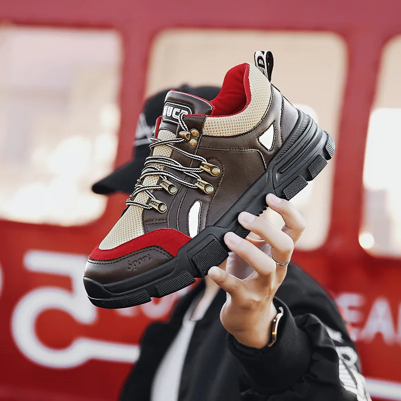 New casual shoes men's tide color matching breathable running net 2019 fashion student | Обувь