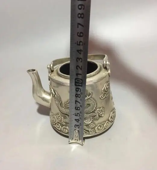 Коллекционный чайник из белой меди с драконом | Дом и сад