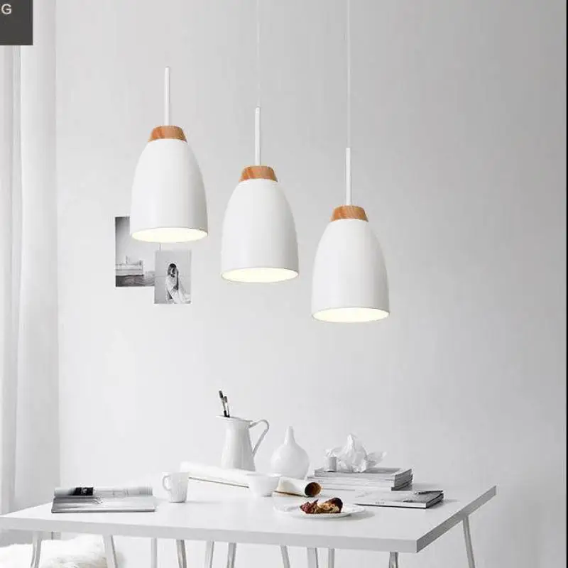 Шнур для столовой подвесной светильник s кухонный ing деревянный E27 Lamparas De Techo hotel