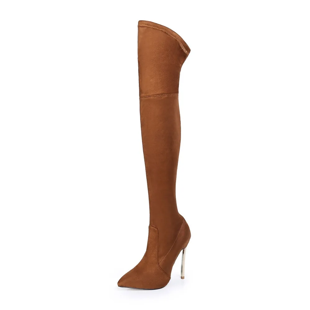 Высокие сапоги до бедра, большой размер 43, Bottines Femme, Сапоги выше колена, высокие сапоги, обувь на высоком каблуке, Chaussure, женские зимние сапоги