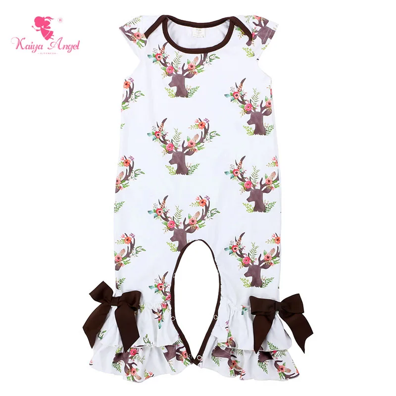 2018 Kaiya Angel Hot Wholesale Infant Clothing Baby Girl Outfit Summer Fall Jumpsuits Newborn Cotton Girl Clothing Jumpsuit