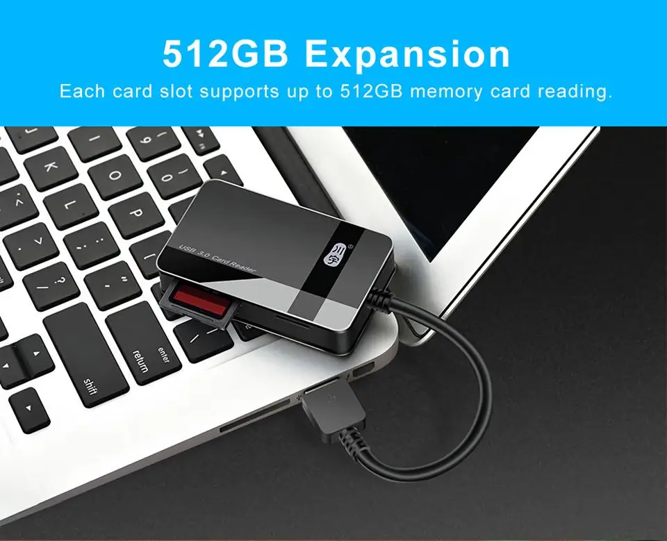 Kawau C368 все-в-одном USB 3,0 SD/TF/CF/MS кард-ридер Поддержка 512G карта памяти адаптер кард-ридеры