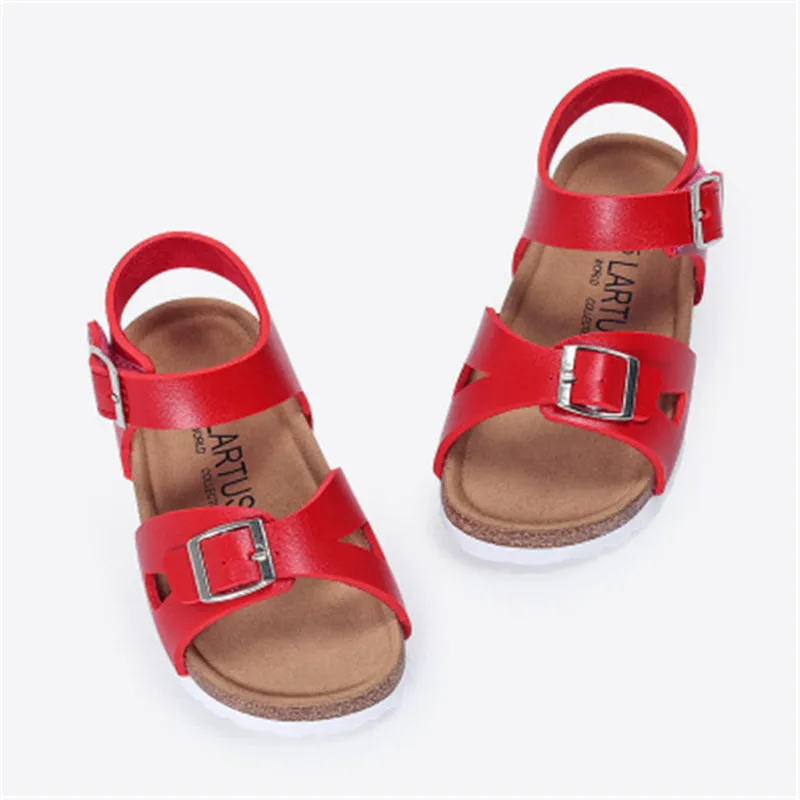 

Summer Shoes for Girls Boys Beach Sandals baby cork shoes girls kids sandals New fashion casual children's shoes black white red