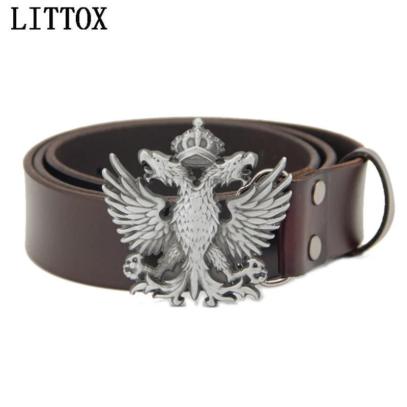 Мужской ремень из натуральной воловьей кожи пояс в стиле панк с пряжкой язычком