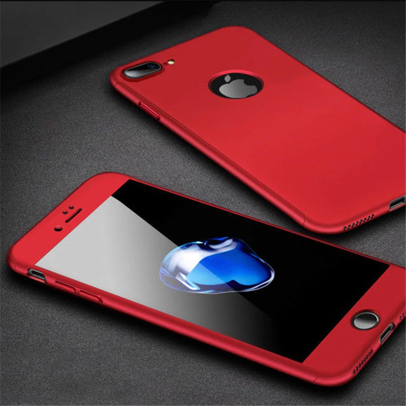 360 полный защитный чехол из закаленного стекла для iPhone X SE 6S 7 8 Plus водостойкий