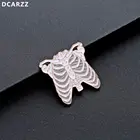 Заколка на лацкан в форме скелета, белая эмалированная булавка, подарок для врачамедсестры, медицинская заколка, рождественское Ювелирное Украшение, металлические аксессуары для женщин