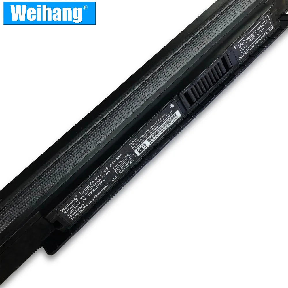 Клетка из Кореи weihang 2950 мА/ч, A41-K56 Батарея для ASUS A46C A46CA A46CM A56 K46 K56 K56C S40C S40CM S405 S46CA S505 ультрабук