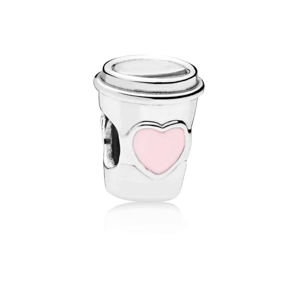 

Hot Sale Silver Color Charm Bead Love Water Cup Glaze Beads For Original Pandora Charm Bracelets & Bangles Jewelry