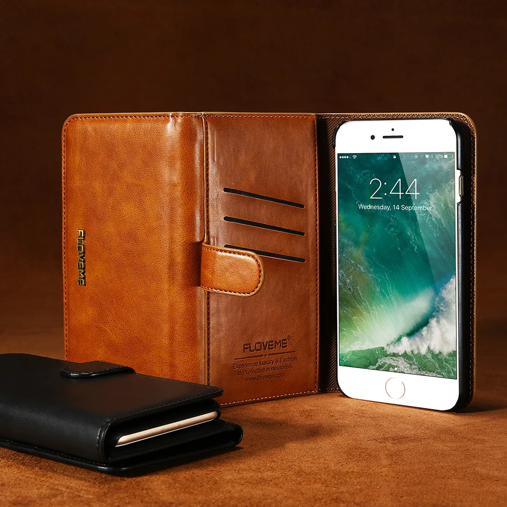 Чехол книжка FLOVEME из искусственной кожи для iPhone 6 6S Plus|Чехлы-портмоне| |