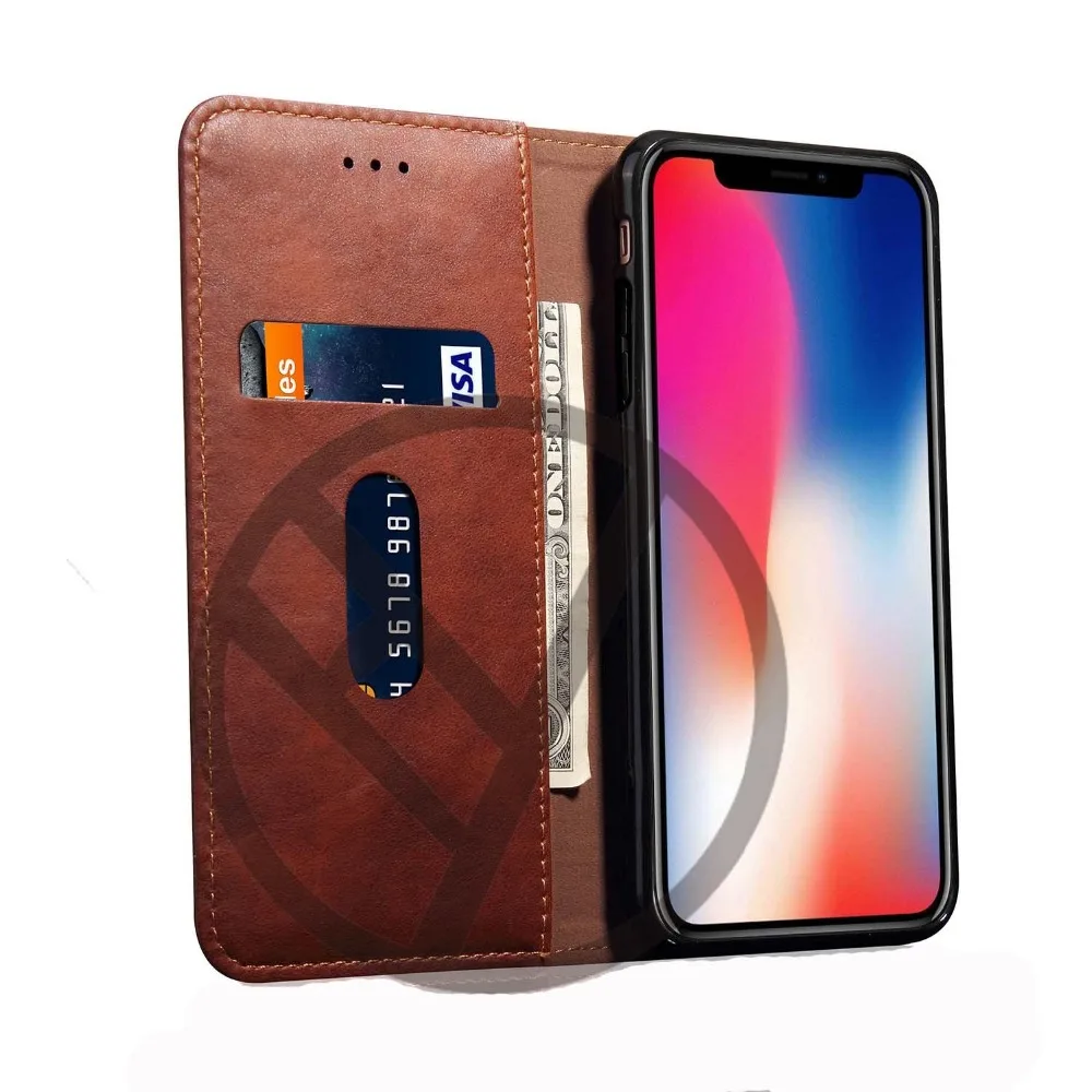 best quality Luxury Case For iPhone XS MAX Phone Leather Flip Wallet Magnetic Cover With Card Holder Book Red Black Brown | Мобильные