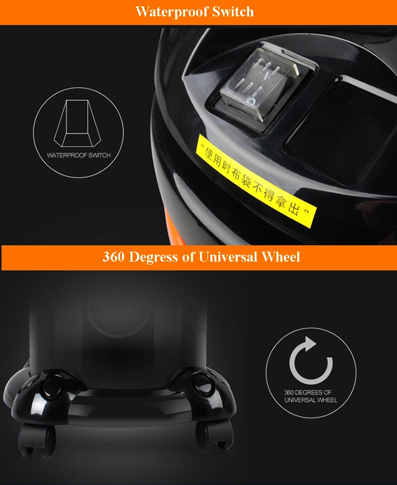 Коммерческий промышленный баррель пылесос WD-320 влажной и сухой большой пыли коробка 10л уборочная машина Вакуумная уборочная машина