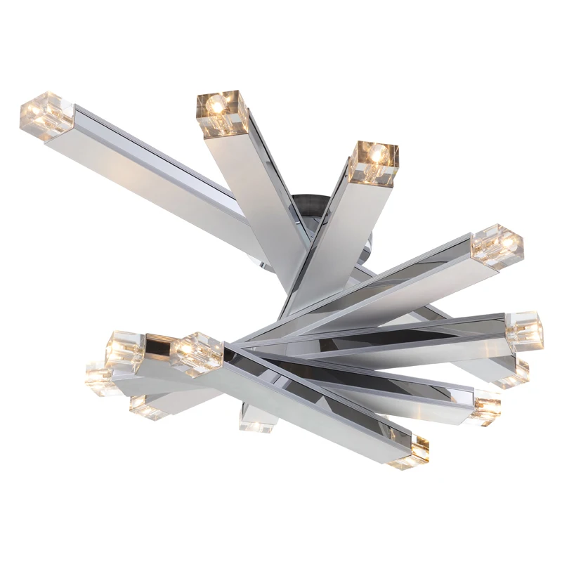 Потолочная лампа для столовой Современный хрустальный алюминиевый трубчатый