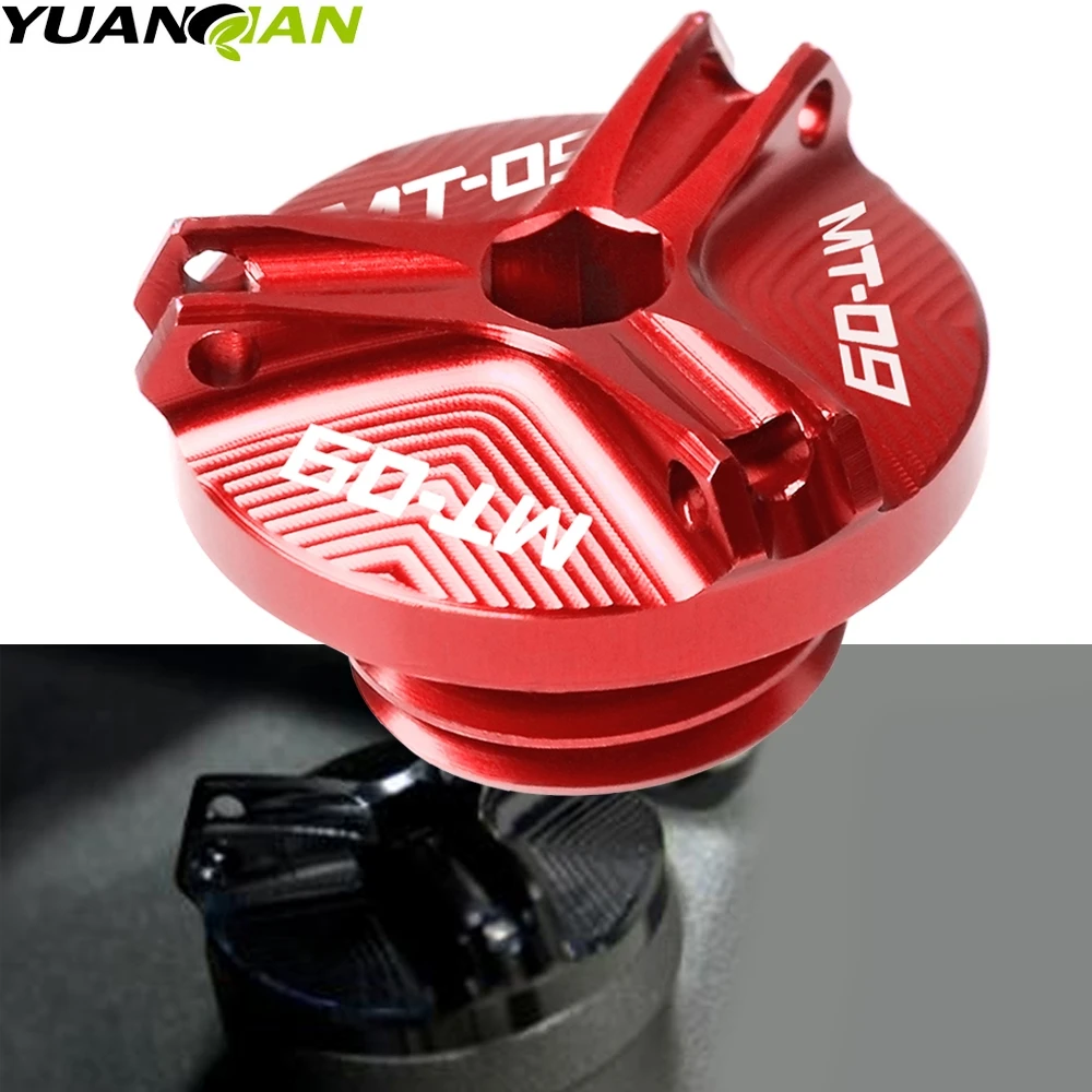 

For Yamaha MT09 MT 09 TRACER FZ09 M2.0*2.5 Motorcycle accessories MT-09 CNC Aluminum Oil Filler Cap Plug cover with mt-09 logo