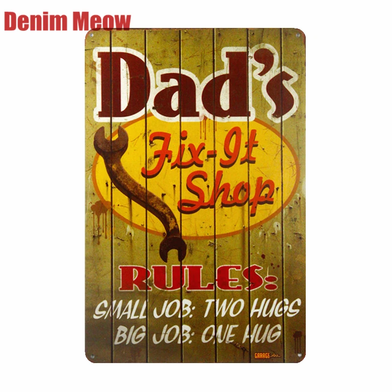 DAD'S Garage табличка винтажные металлические жестяные вывески для дома бара паба