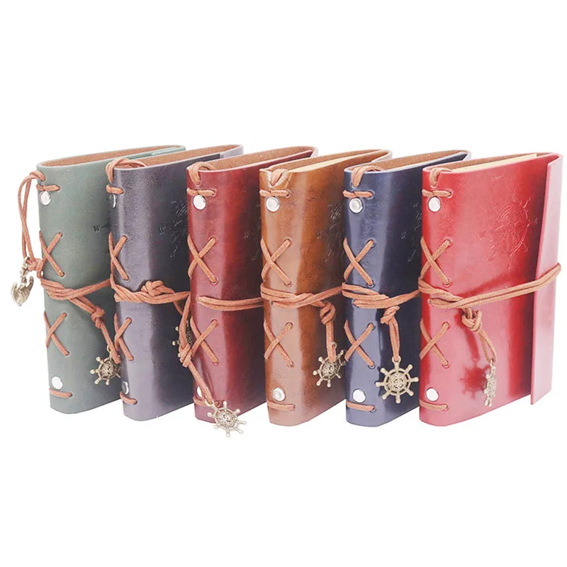 Mixed color 10 pcs 10 шт. Дневник Блокнот винтажная Пиратская съёмная обложка книги путешественник блокнот Кожаная Обложка для книг пустая записная книжка журнал дневник - Цвет: Mixed color 10 pcs