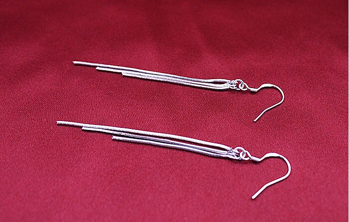 Новое поступление модные длинные серьги-гвоздики с кисточками из стерлингового