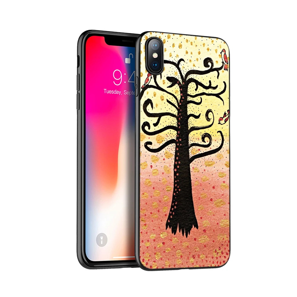 Черный чехол из ТПУ для iphone 5 5s se 6 6s 7 8 plus x 10 силиконовый XR XS 11 pro MAX Gustav Klimt Древо