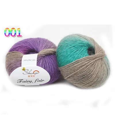 1 1ply 50 г шерсть мягкая теплая детская пряжа для ручная вязка крючком Радужная пряжа 25 цветов пряжа ручная вязка для шарфа Одеяло Одежда - Цвет: 1