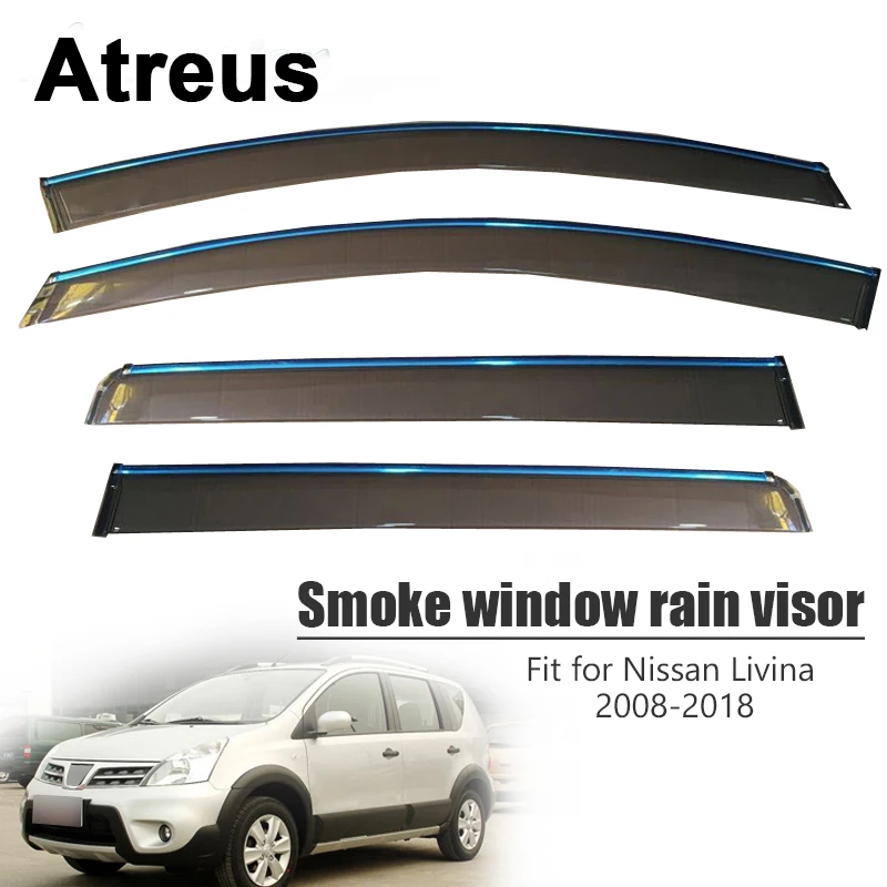 

Atreus 4 шт. для Nissan Livina L10 L11 2008-2018 автомобильные аксессуары дверь дым Окно Солнцезащитный козырек ветрозащитные дефлекторы