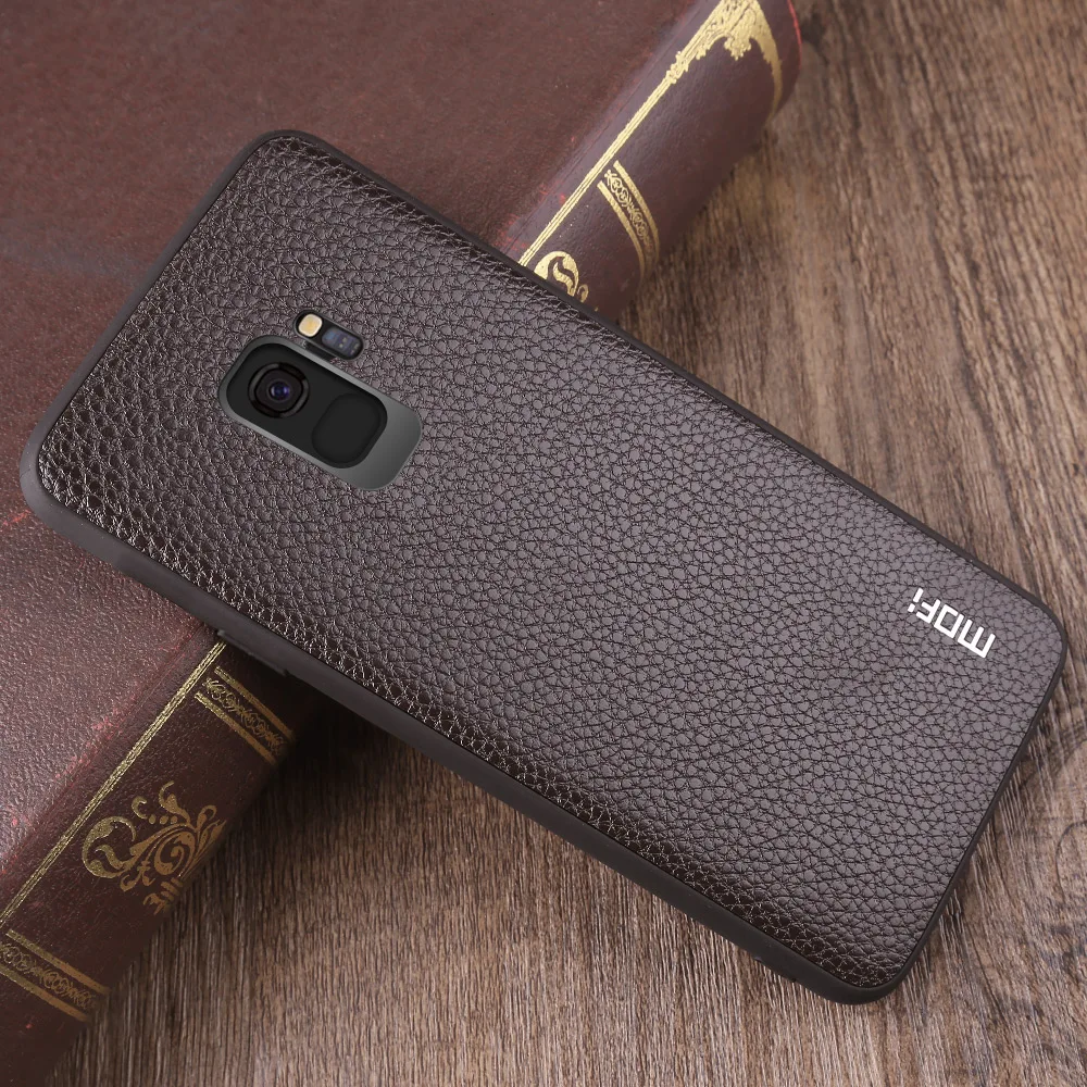 MOFi оригинальная задняя крышка для samsung Galaxy S9 Чехол Жесткий PC для Galaxy S9 из искусственной кожи корпус полный идеальный роскошный мягкий ТПУ чехол