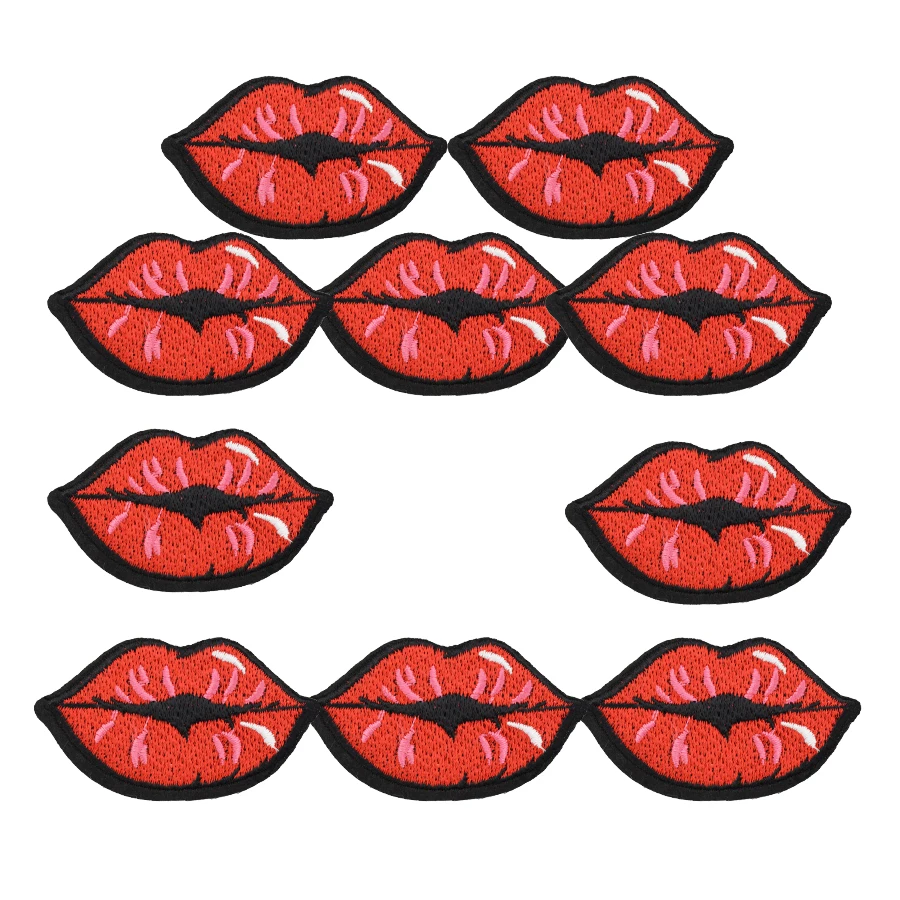 10 шт. нашивки во французском стиле с надписью kiss для одежды аппликация вышивкой