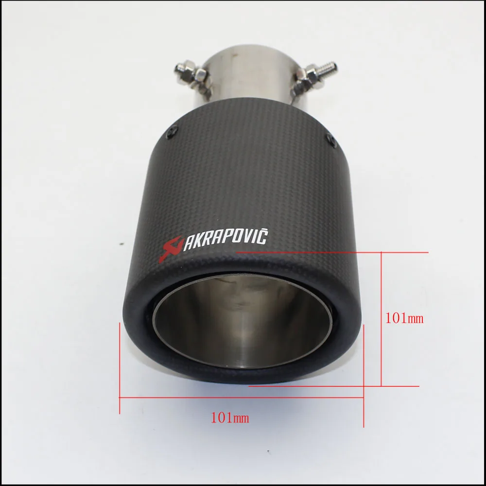 Автомобильный Стайлинг матовая+ нержавеющая сталь AK Akrapovic выхлопная труба Отрегулируйте 45 градусов глушитель для универсальных углеродных выхлопных наконечников
