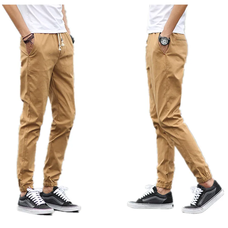 Мужские джоггеры повседневные хлопковые с манжетами в стиле Харадзюку летние