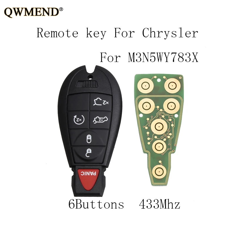 Дистанционный ключ QWMEND 6BT 433 МГц для Jeep IYZ C01C M3N5WY783X Grand Cherokee 2008 2009 2010 2011 2012 2013 2014 2015|key
