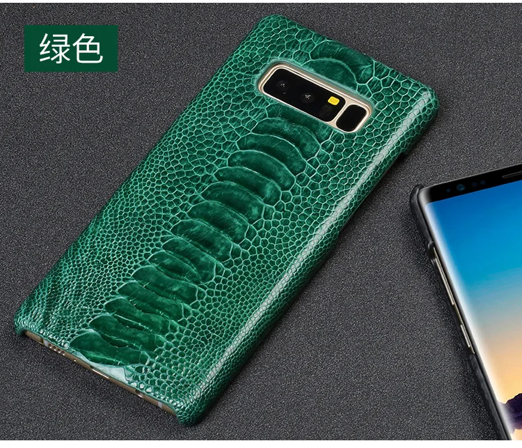 Для samsung Galaxy S6 S7 S8 S9 s10 Plus Note 8 9 A5 A7 A8 J3 J5 J7 натуральный страусиной кожи ног Тонкий включено задняя крышка